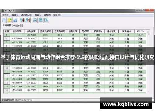 基于体育运动周期与动作组合推荐模块的周期适配接口设计与优化研究